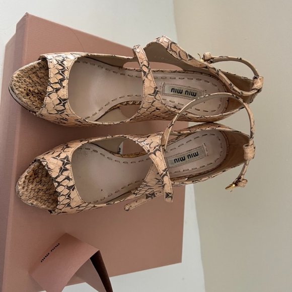 Miu Miu Sandals-Snake skin Peach colour - Picture 3 of 3